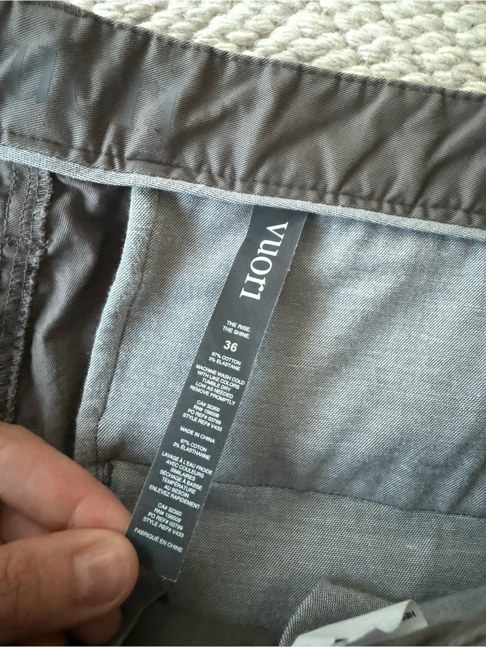 Vuori Gray Chino 36x30 - Picture 3 of 4